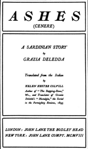 [Gutenberg 63962] • Ashes (Cenere) · A Sardinian Story